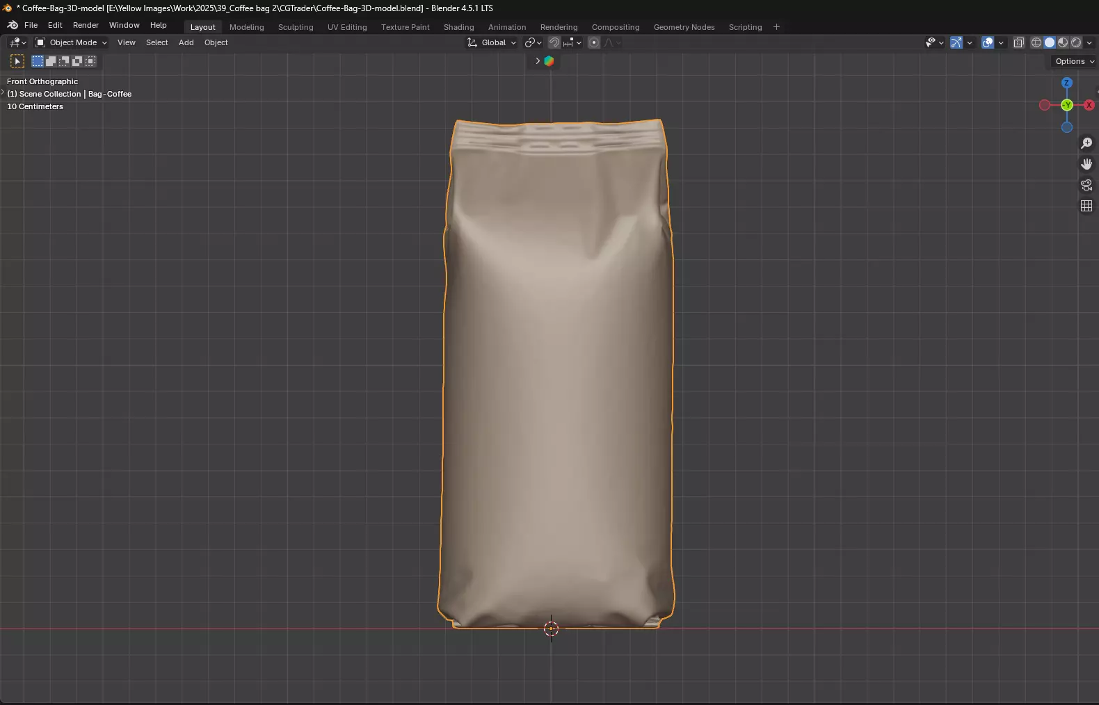 Coffee Bag Mockup 3D Model 3D model_3