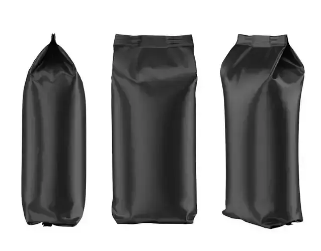 Matte Black Gusseted Food Coffee Bag Mockup