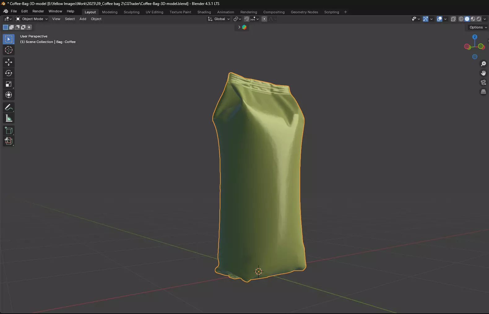 Coffee Bag Mockup 3D Model 3D model_10