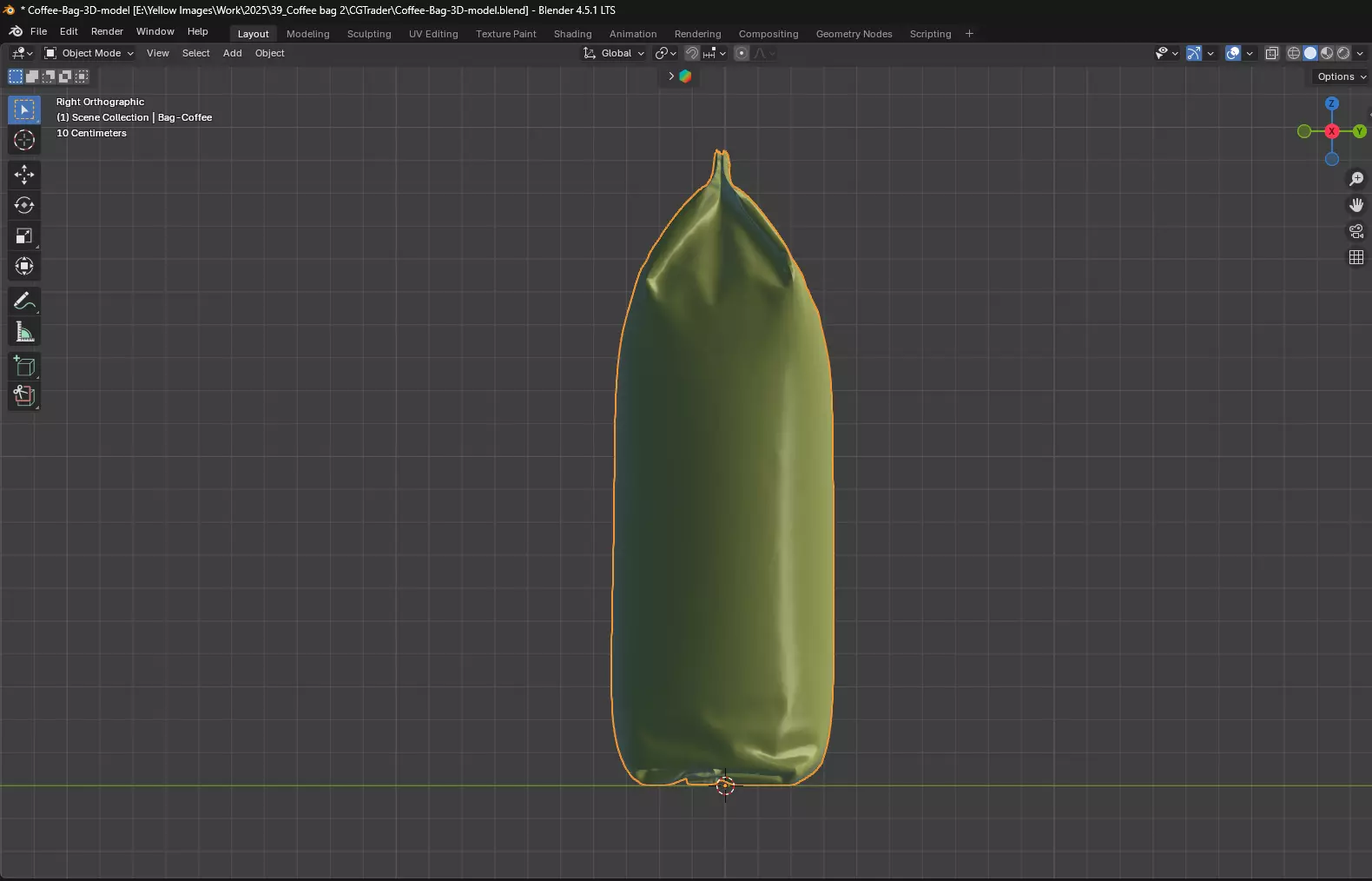 Coffee Bag Mockup 3D Model 3D model_9