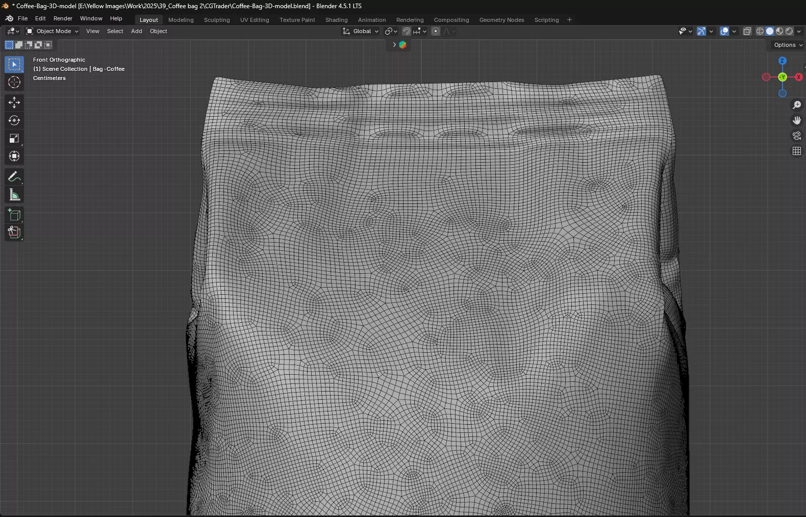 Coffee Bag Mockup 3D Model 3D model_1