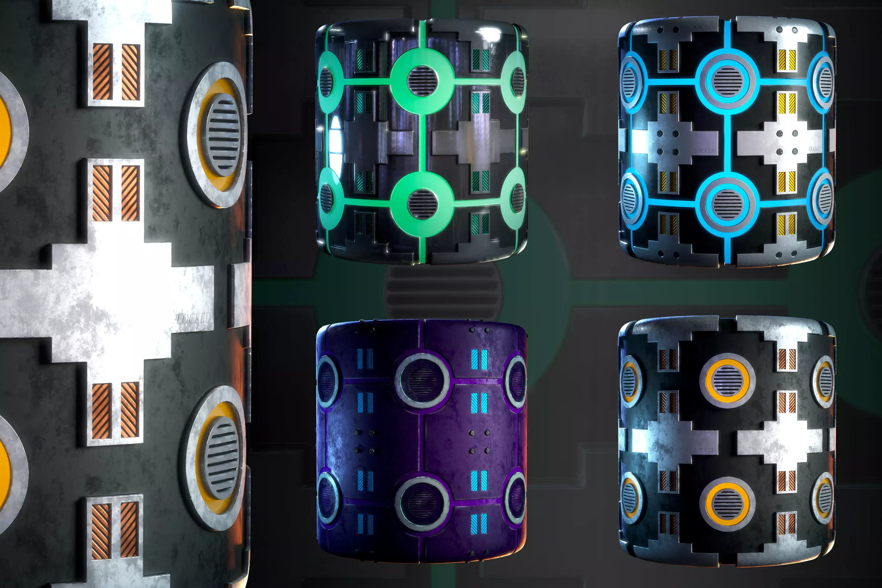 Sci-fi Metal Plat Stylized - VOL 05 - SBsar - Maps Texture_1