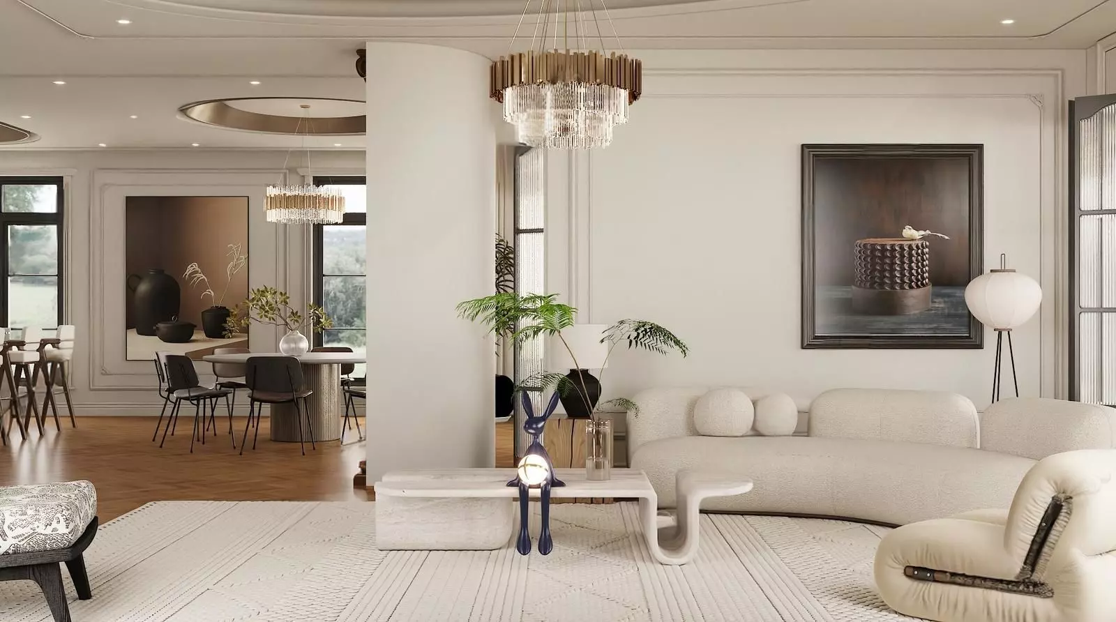 Livingroom and Kitchen 3D model