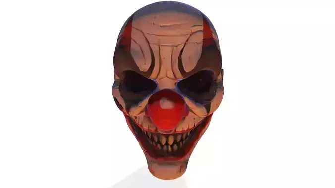 Realistic Clown Mask High Detail 3D Model for Games and 3D Print