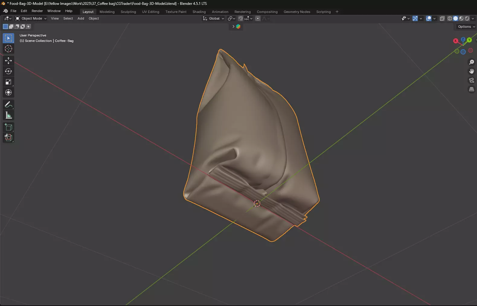 Food Bag Mockup 3D Model 3D model_5