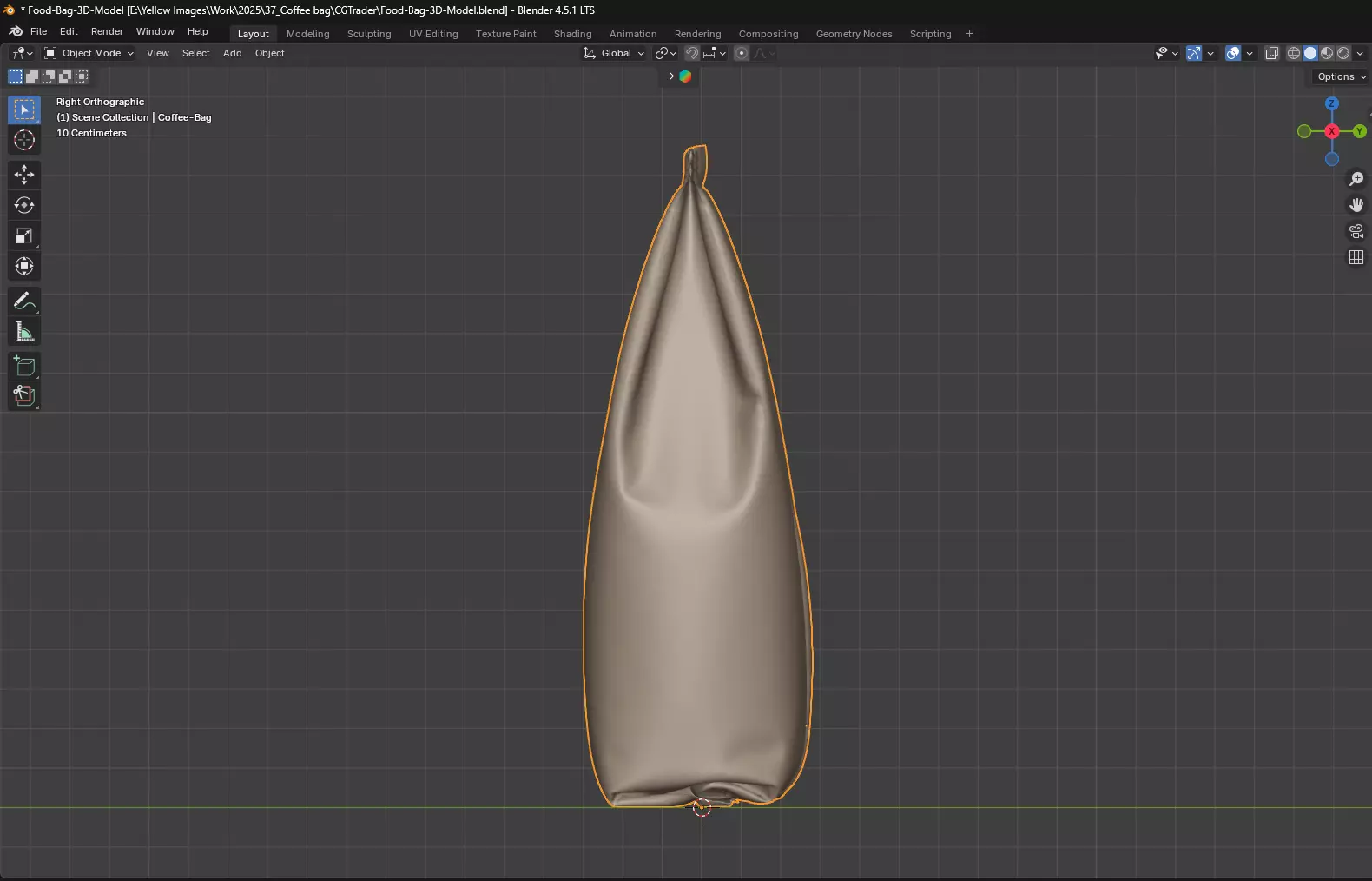 Food Bag Mockup 3D Model 3D model_3