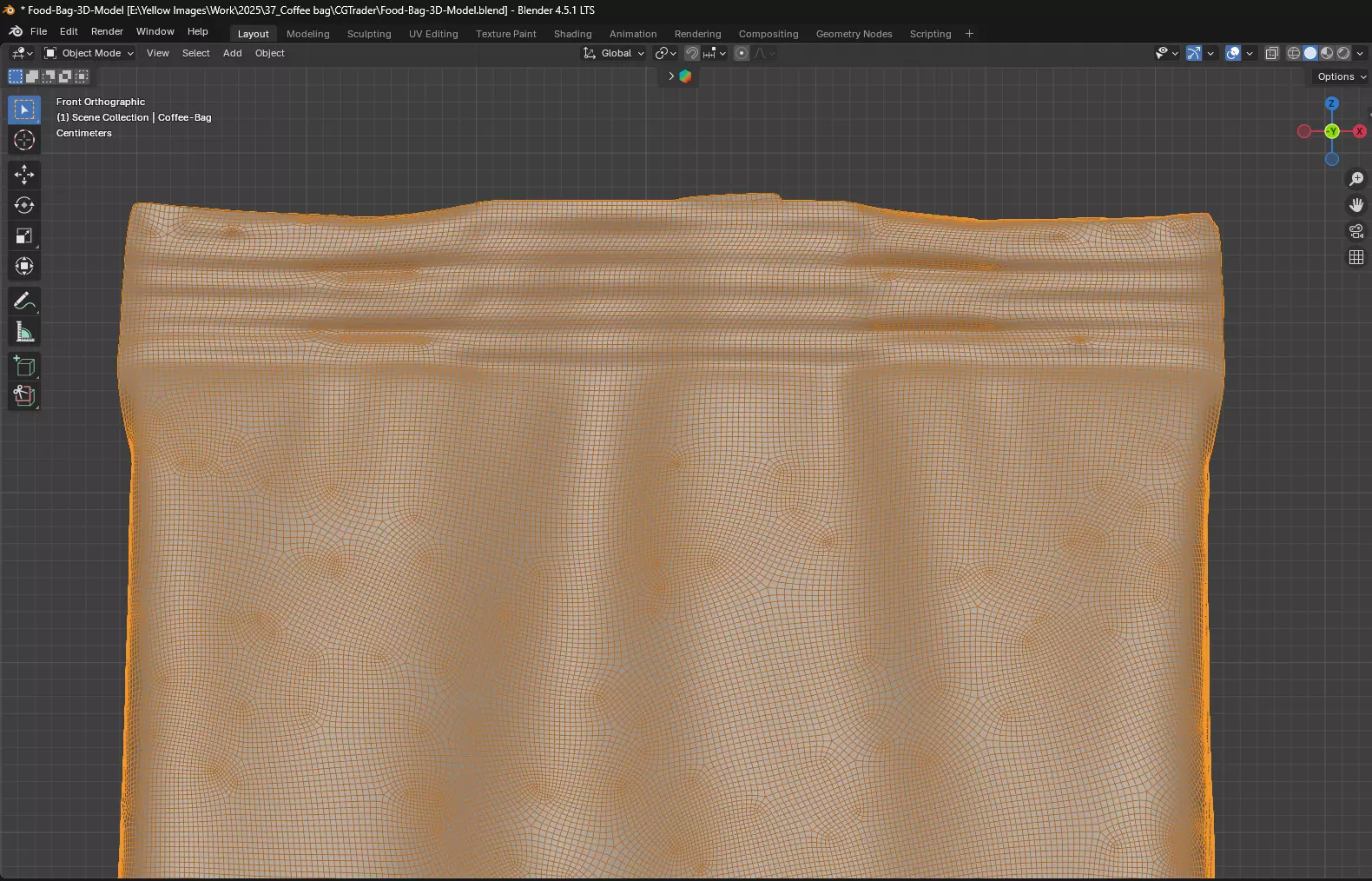 Food Bag Mockup 3D Model 3D model_8