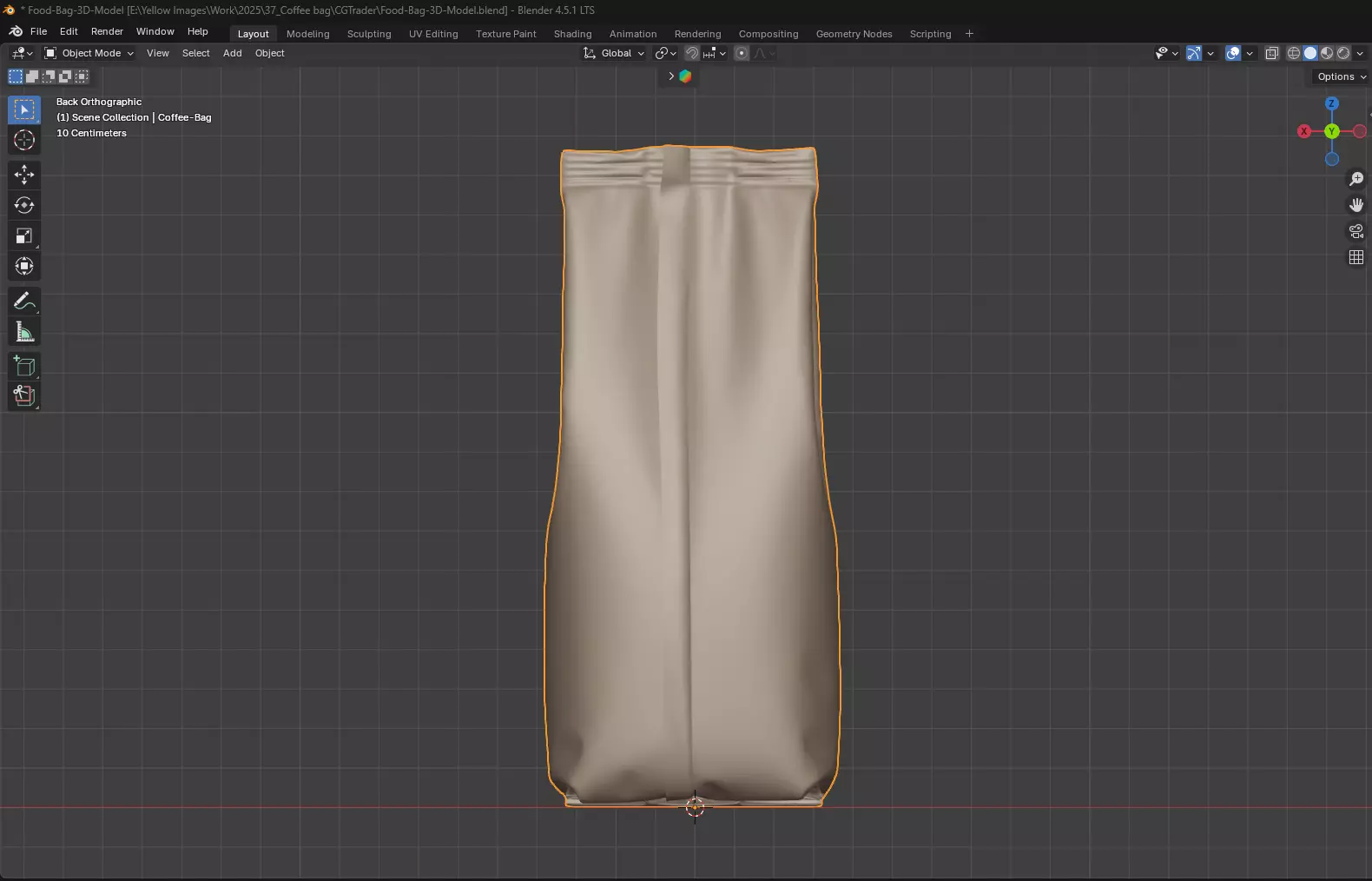 Food Bag Mockup 3D Model 3D model_1