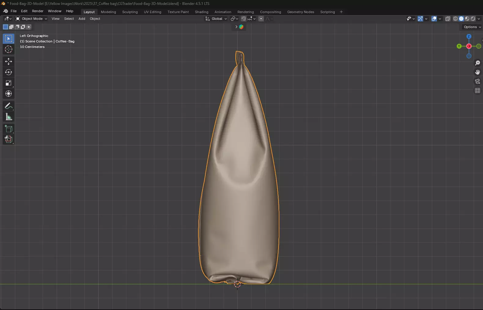 Food Bag Mockup 3D Model 3D model_2