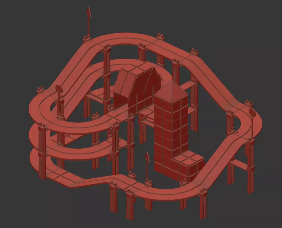 Educational Magnetic Racing Track Tiles Toys 3D model_3