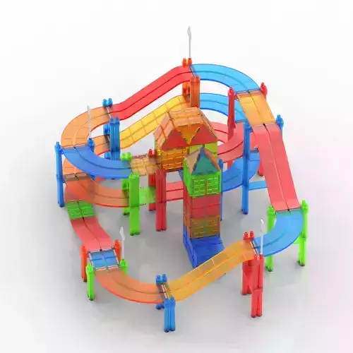 Educational Magnetic Racing Track Tiles Toys