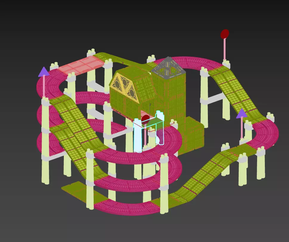 Educational Magnetic Racing Track Tiles Toys 3D model_2