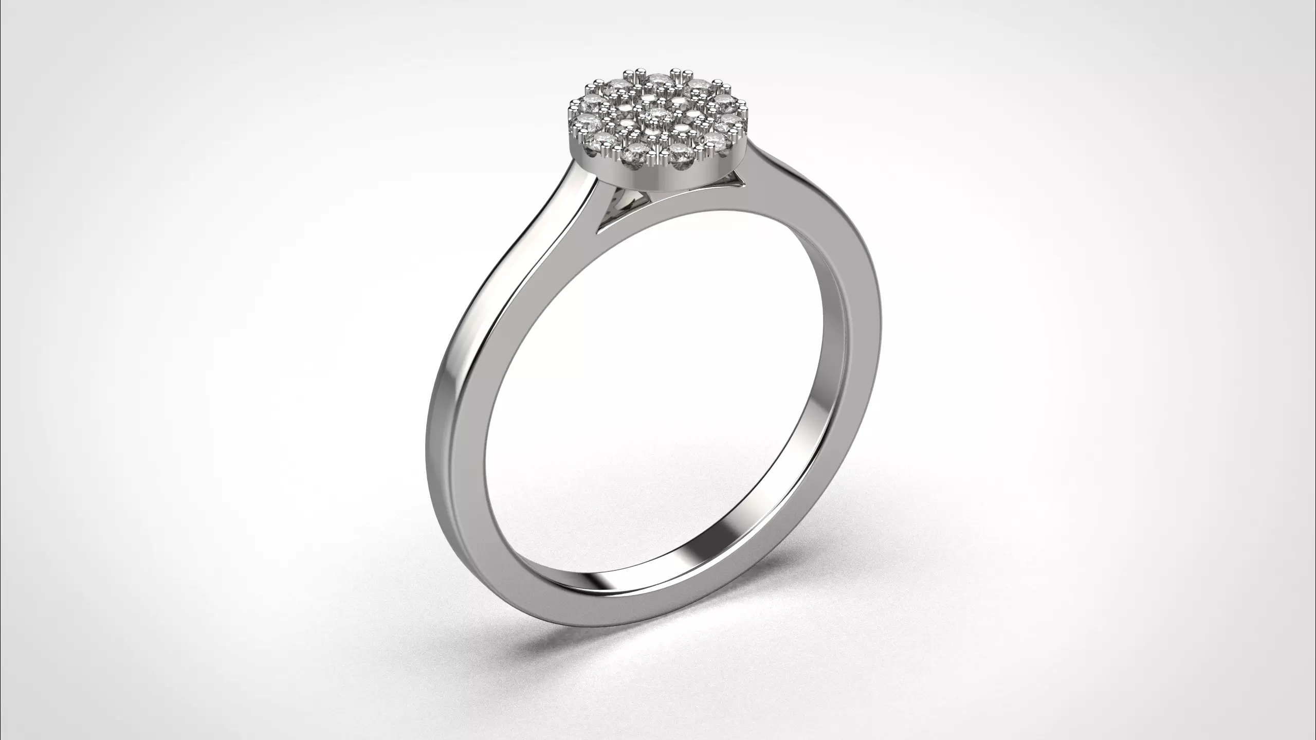 Pave ring stl obj 3D print model R148 3D print model 3D print model_2