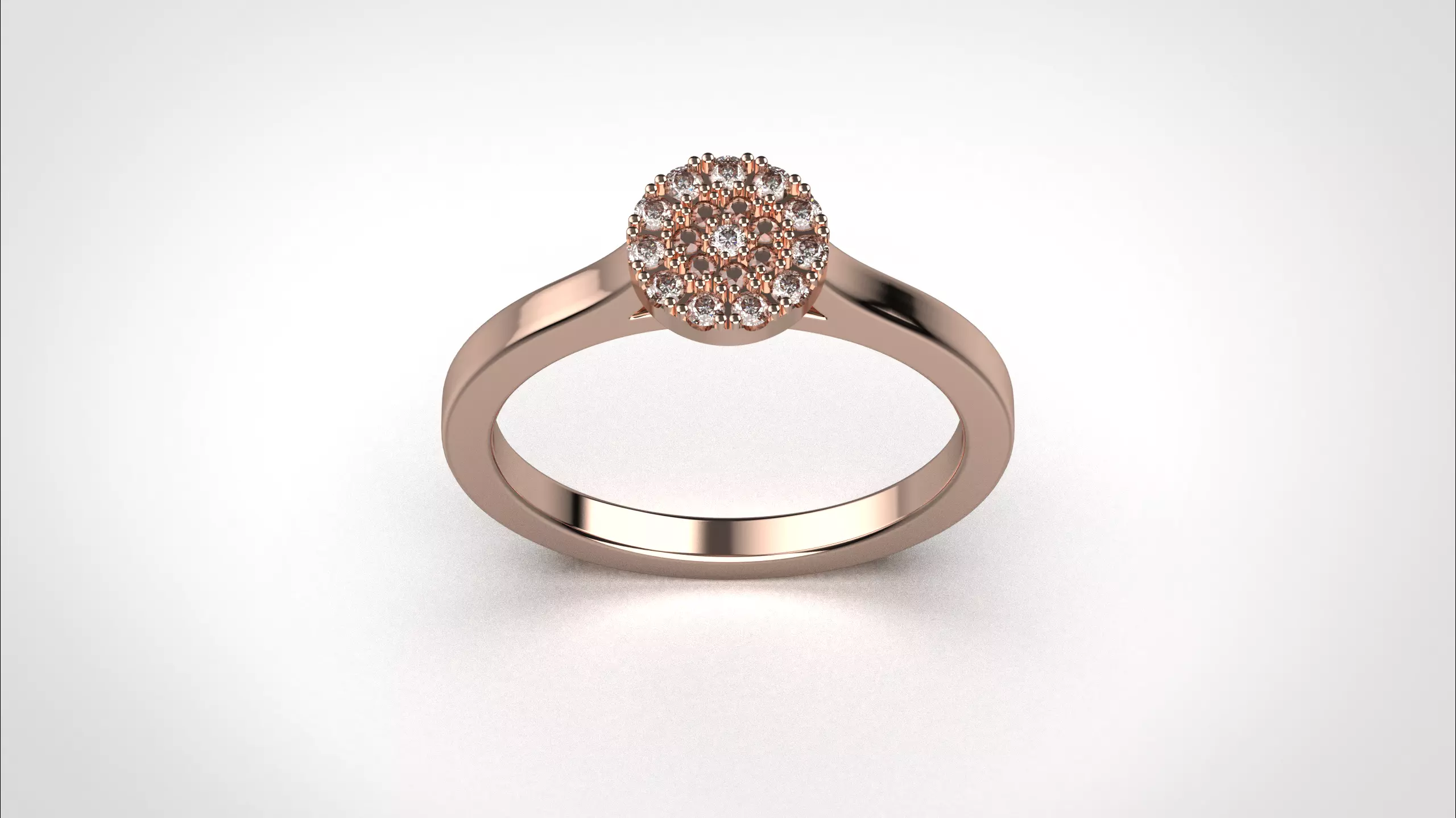 Pave ring stl obj 3D print model R148 3D print model 3D print model_17