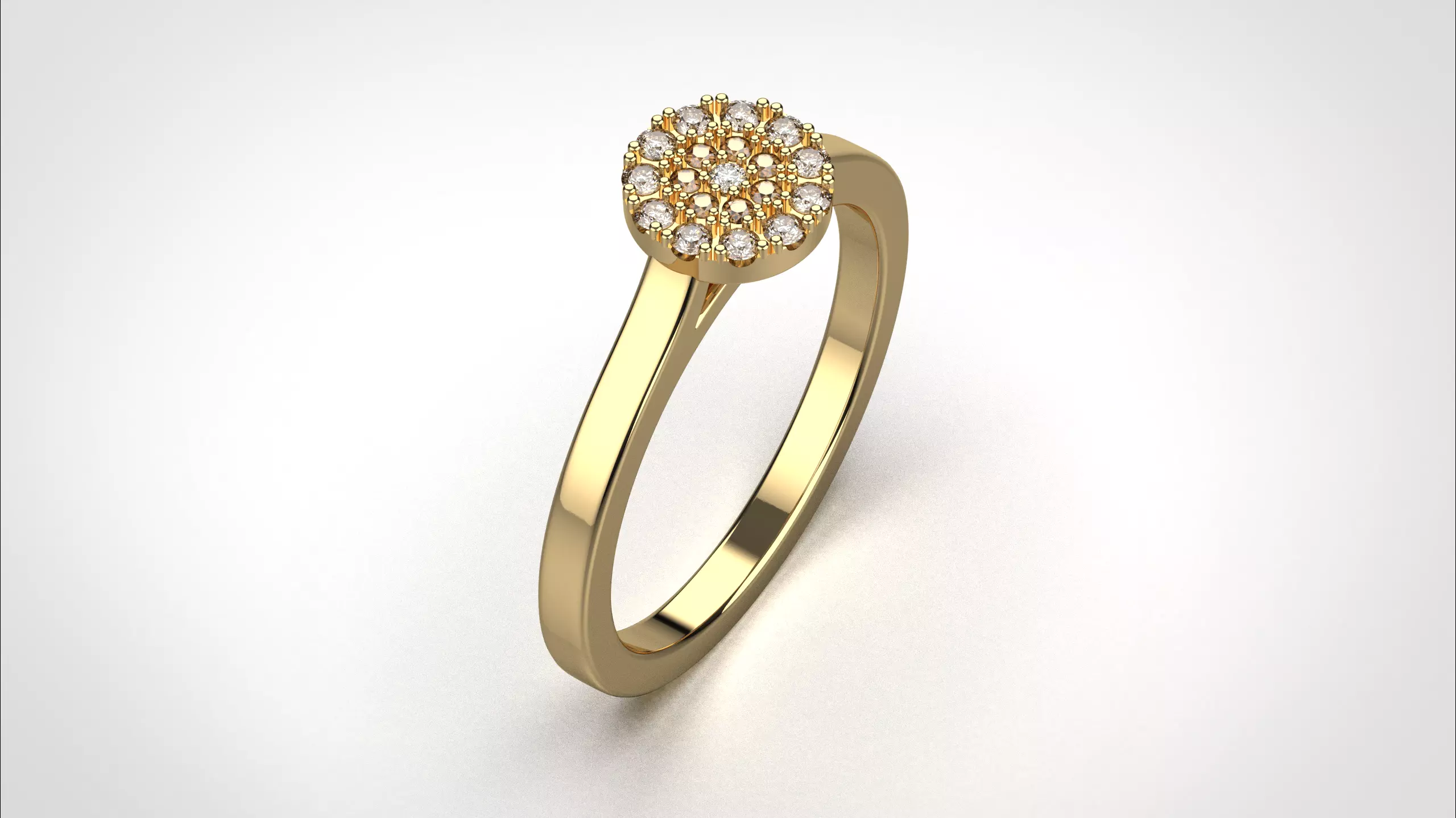 Pave ring stl obj 3D print model R148 3D print model 3D print model_14