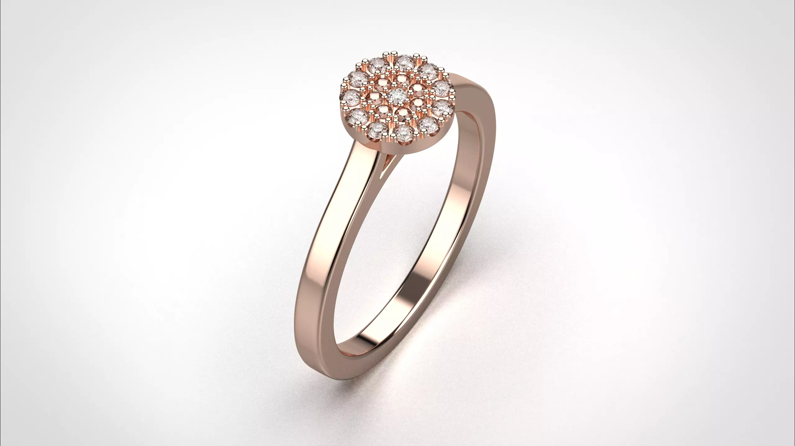 Pave ring stl obj 3D print model R148 3D print model 3D print model_21