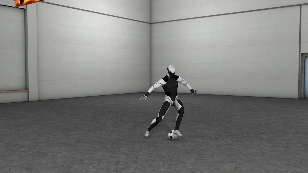 dribbling humanoid with soccer ball 3D model_2