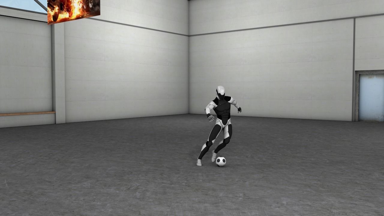 dribbling humanoid with soccer ball 3D model_3