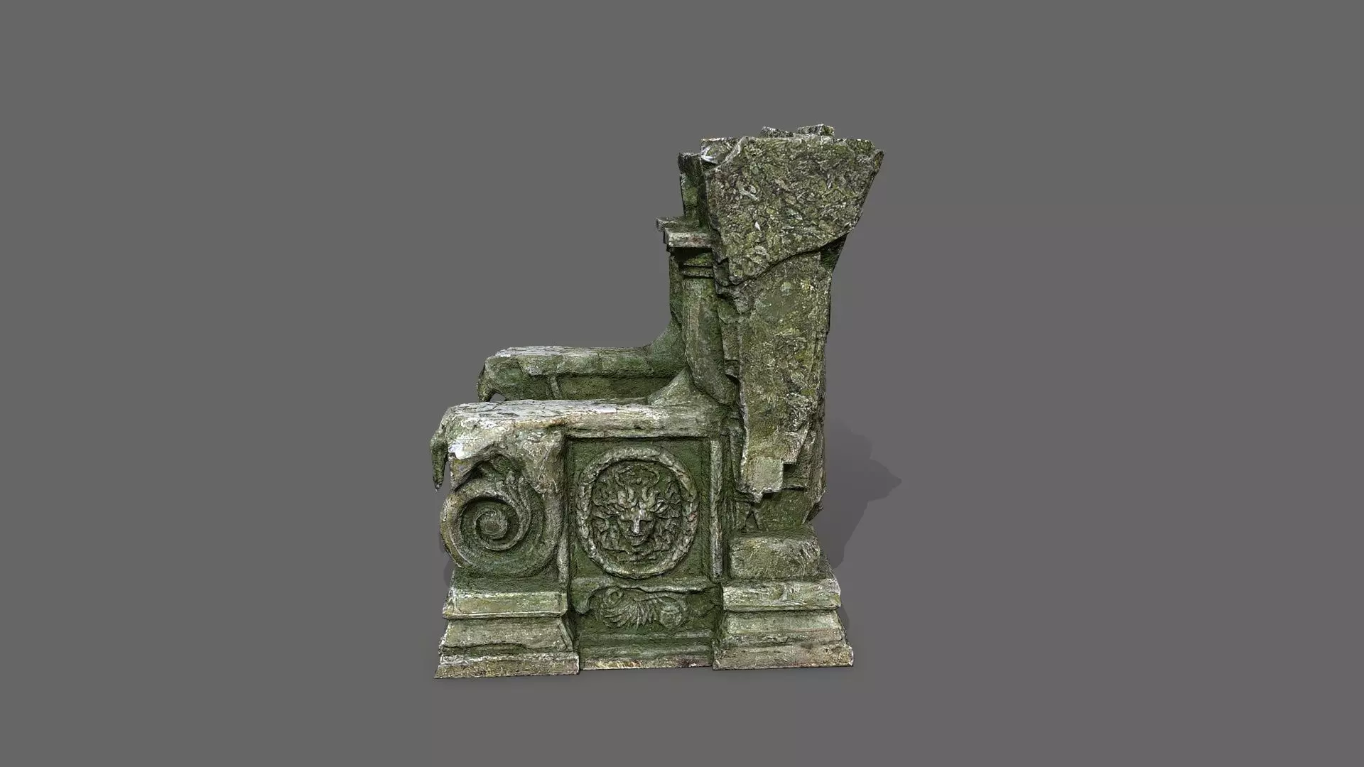 old throne Low-poly 3D model_3
