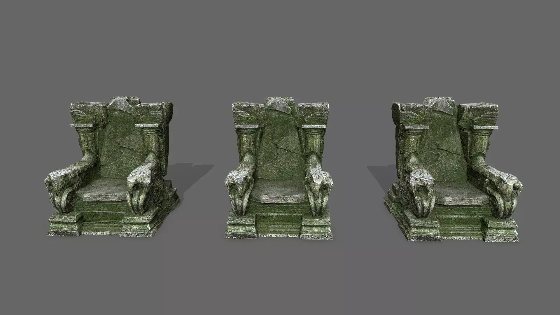 old throne Low-poly 3D model_11