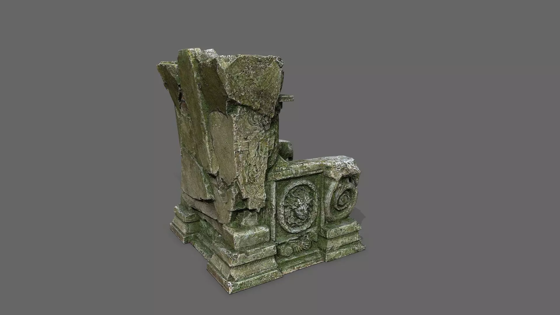 old throne Low-poly 3D model_6