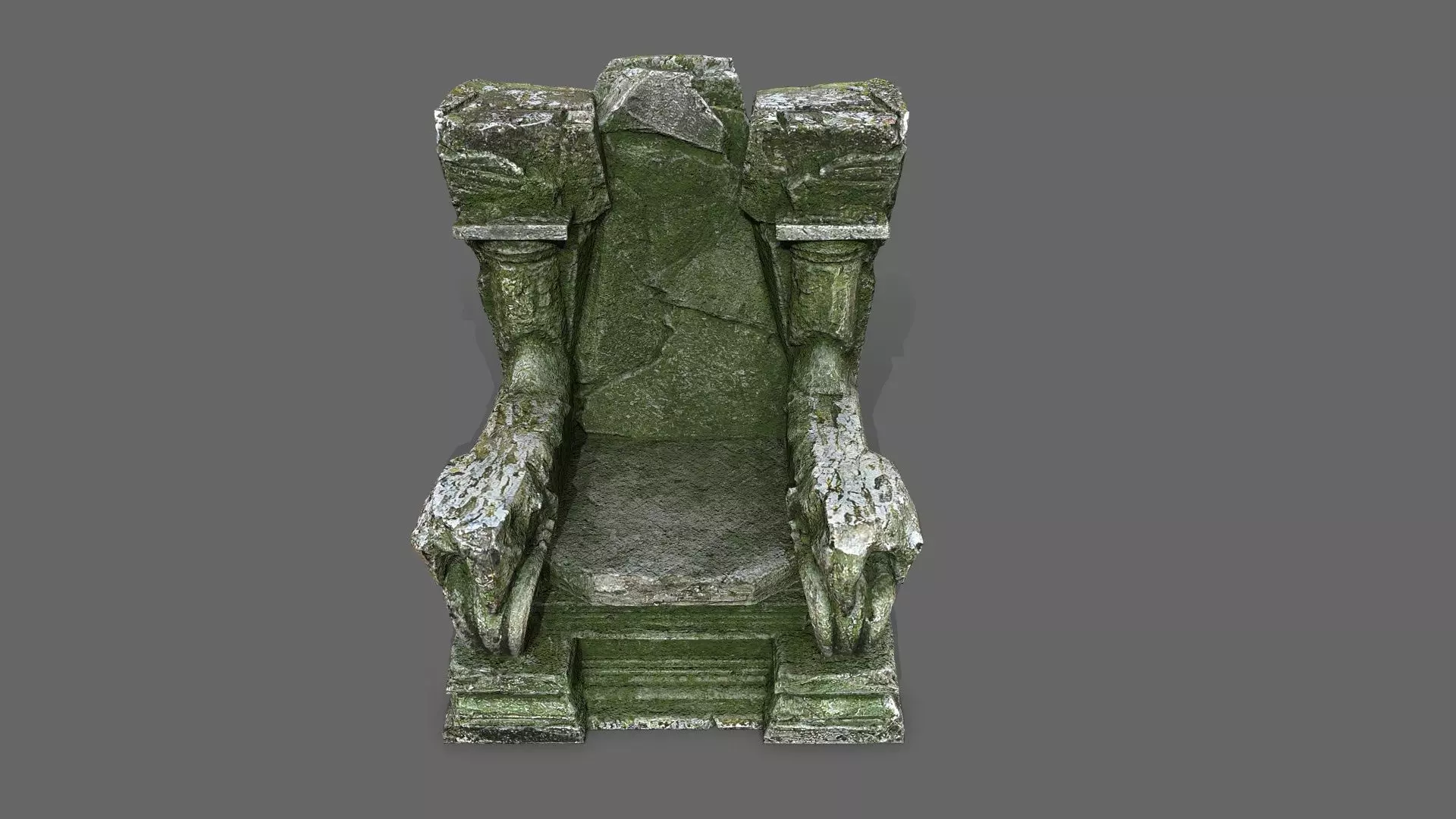 old throne Low-poly 3D model_10