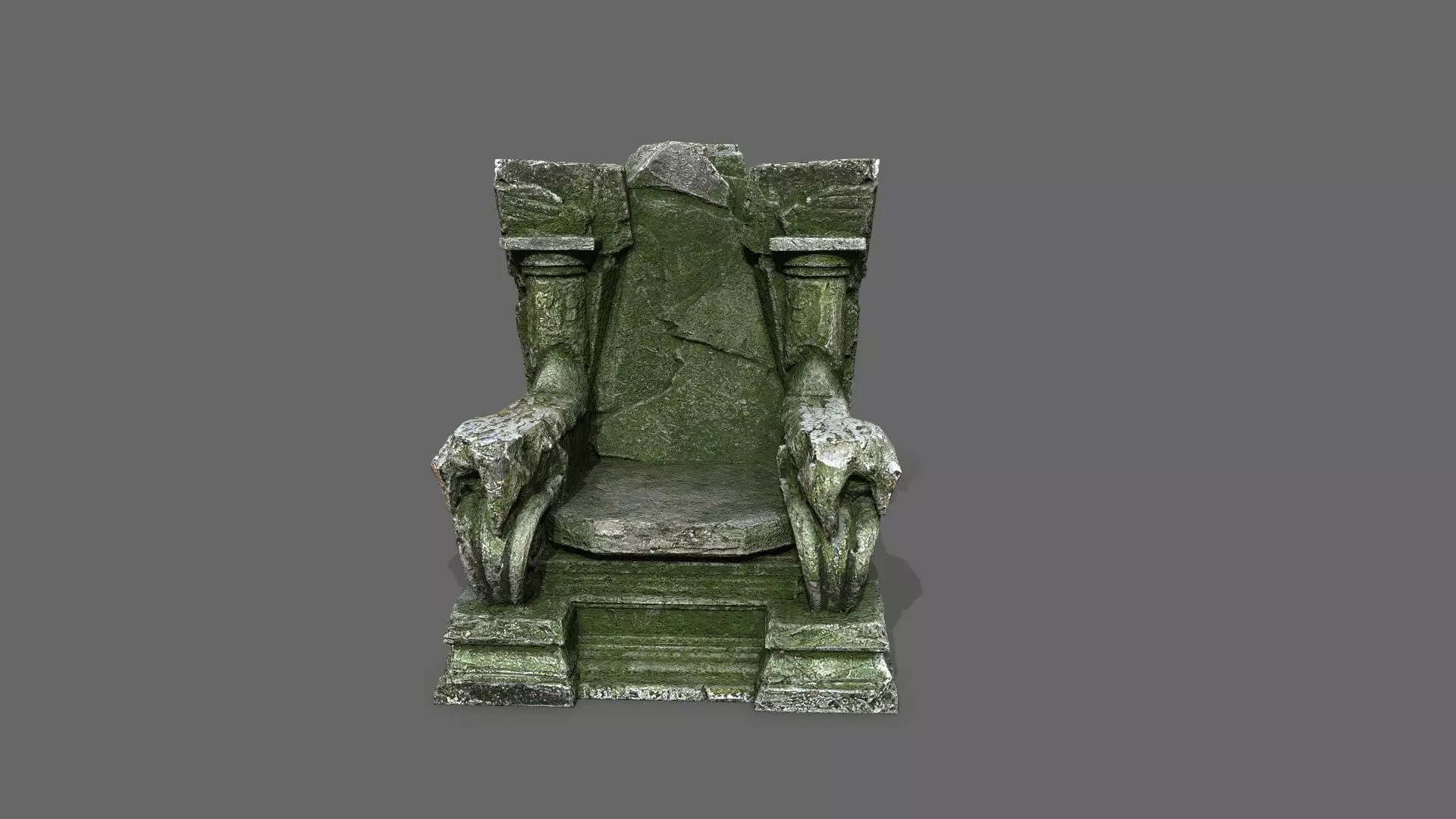 old throne Low-poly 3D model_9