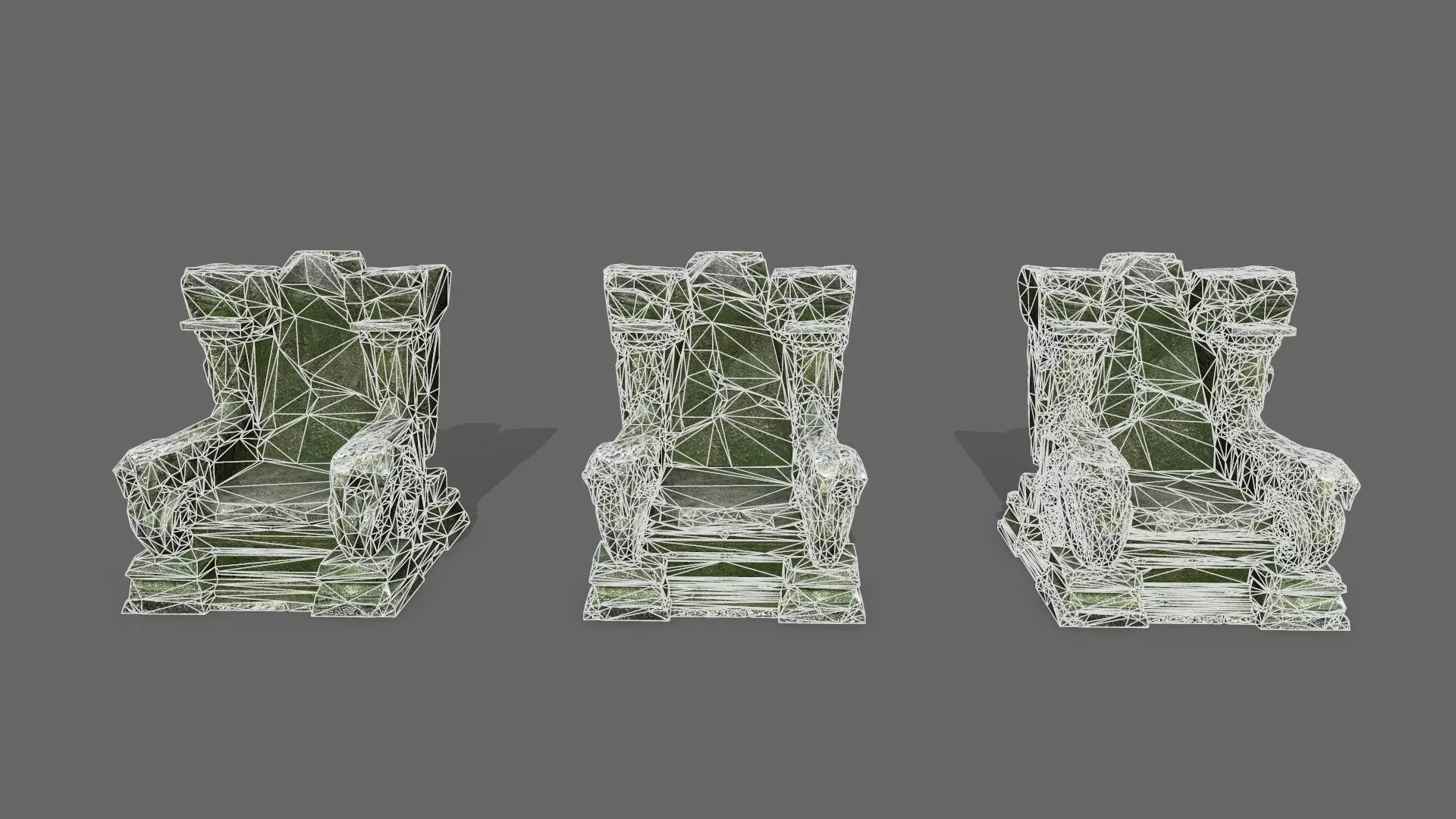 old throne Low-poly 3D model_12