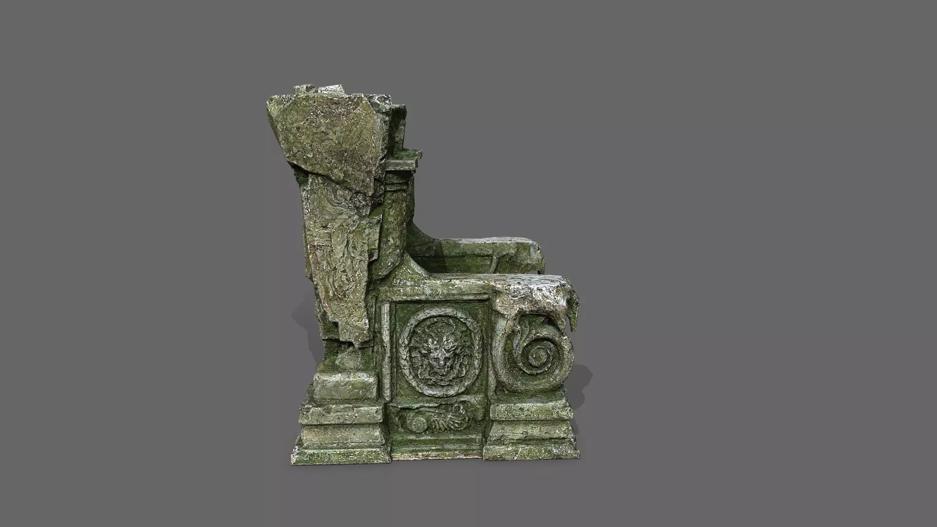 old throne Low-poly 3D model_7