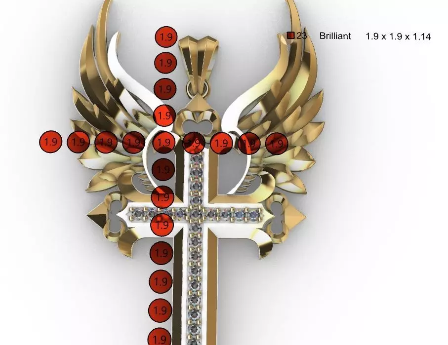 cross pendant 3D print model_3