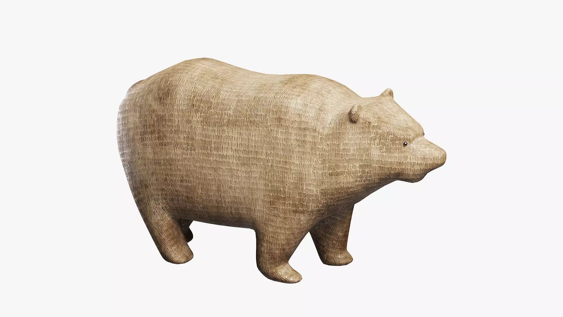 Wooden Bear Sculpture 3D model