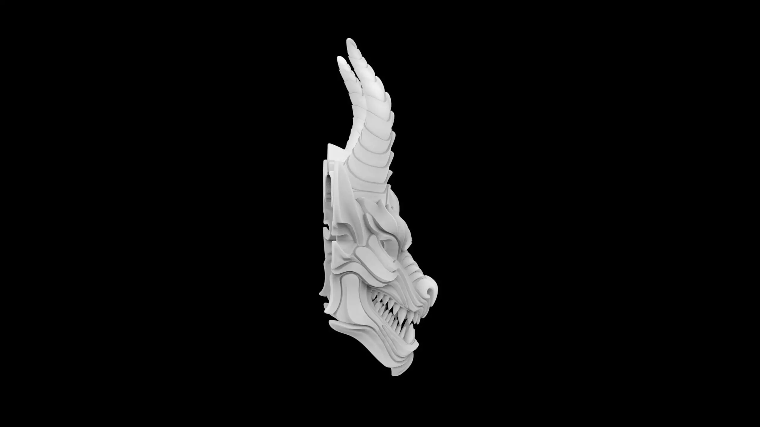 Dragon Mask for 3d Print Slt 3D print model_5