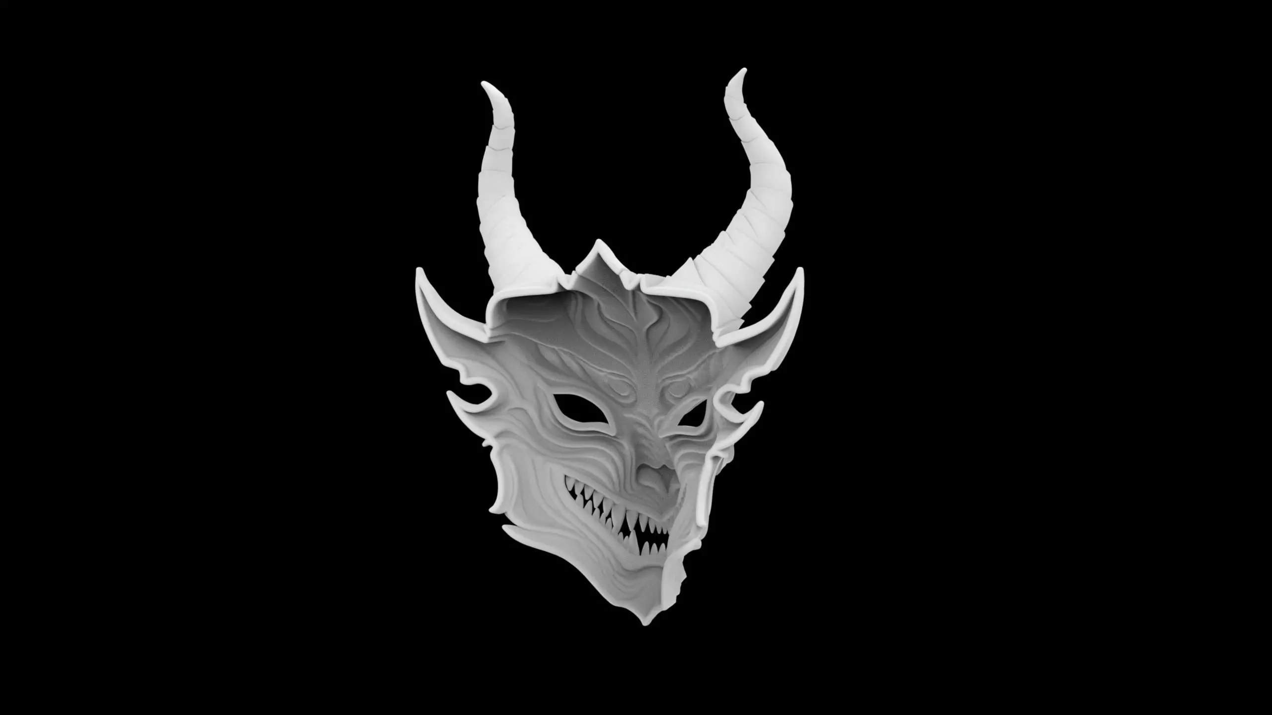 Dragon Mask for 3d Print Slt 3D print model_4
