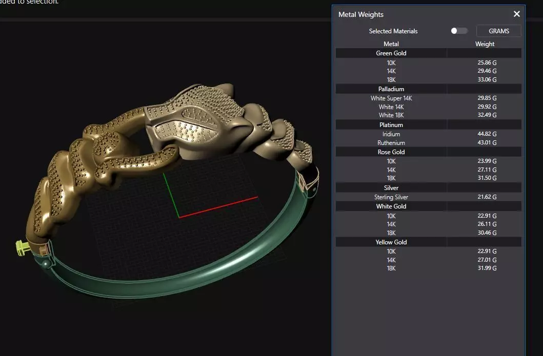  lion bangle bracelet 3D model_1