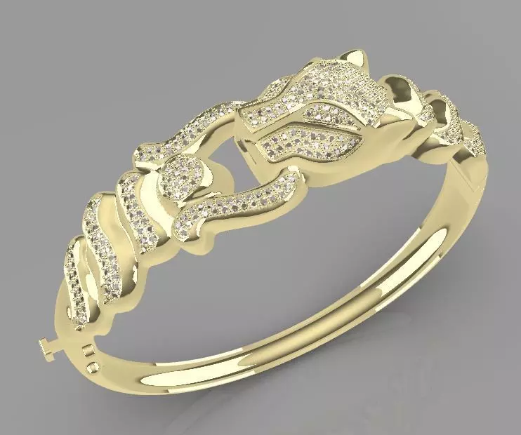  lion bangle bracelet 3D model_6