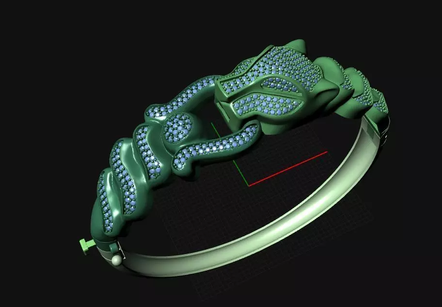  lion bangle bracelet 3D model_0