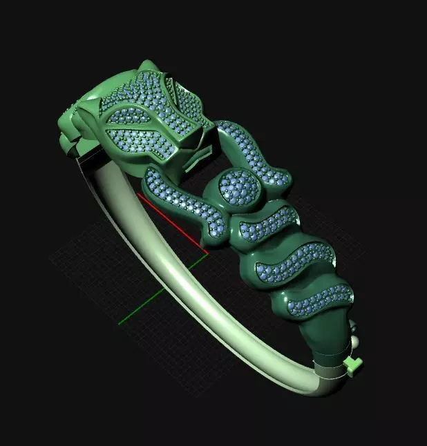  lion bangle bracelet 3D model_7