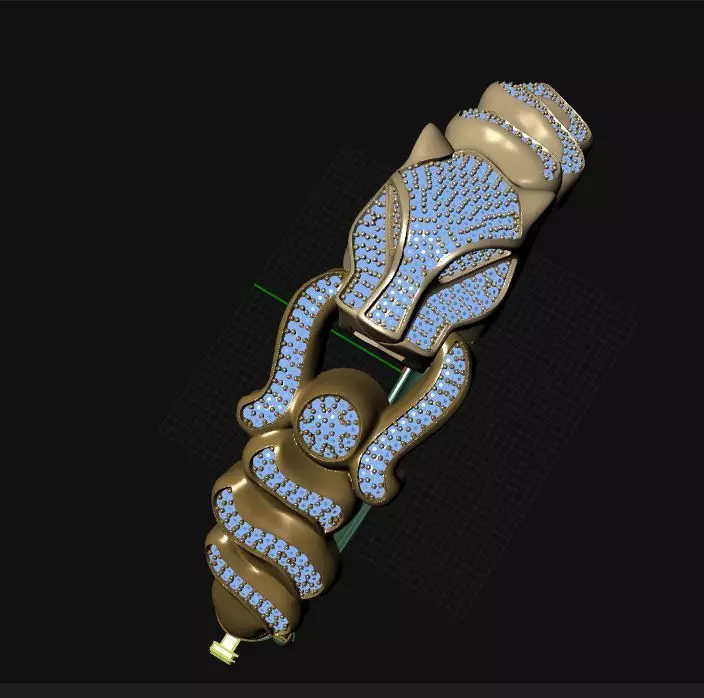  lion bangle bracelet 3D model_4