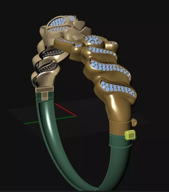  lion bangle bracelet 3D model_5