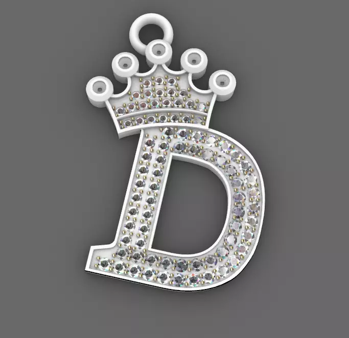 Colgante letras corona 3D print model