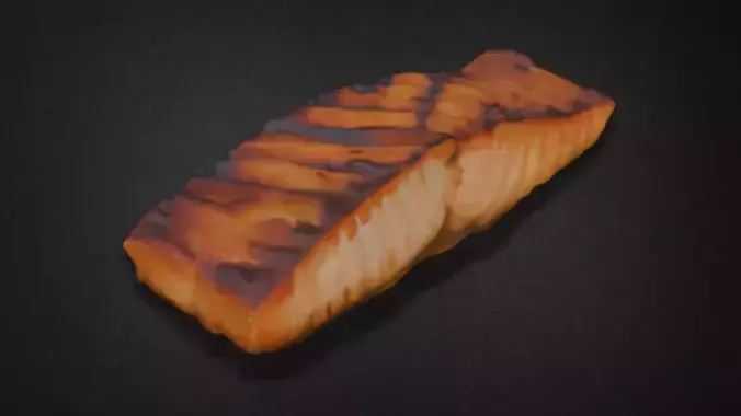 Realistic Grilled Salmon Fillet Model 3D model Realistic Grilled Salmon Fillet Model 3D model