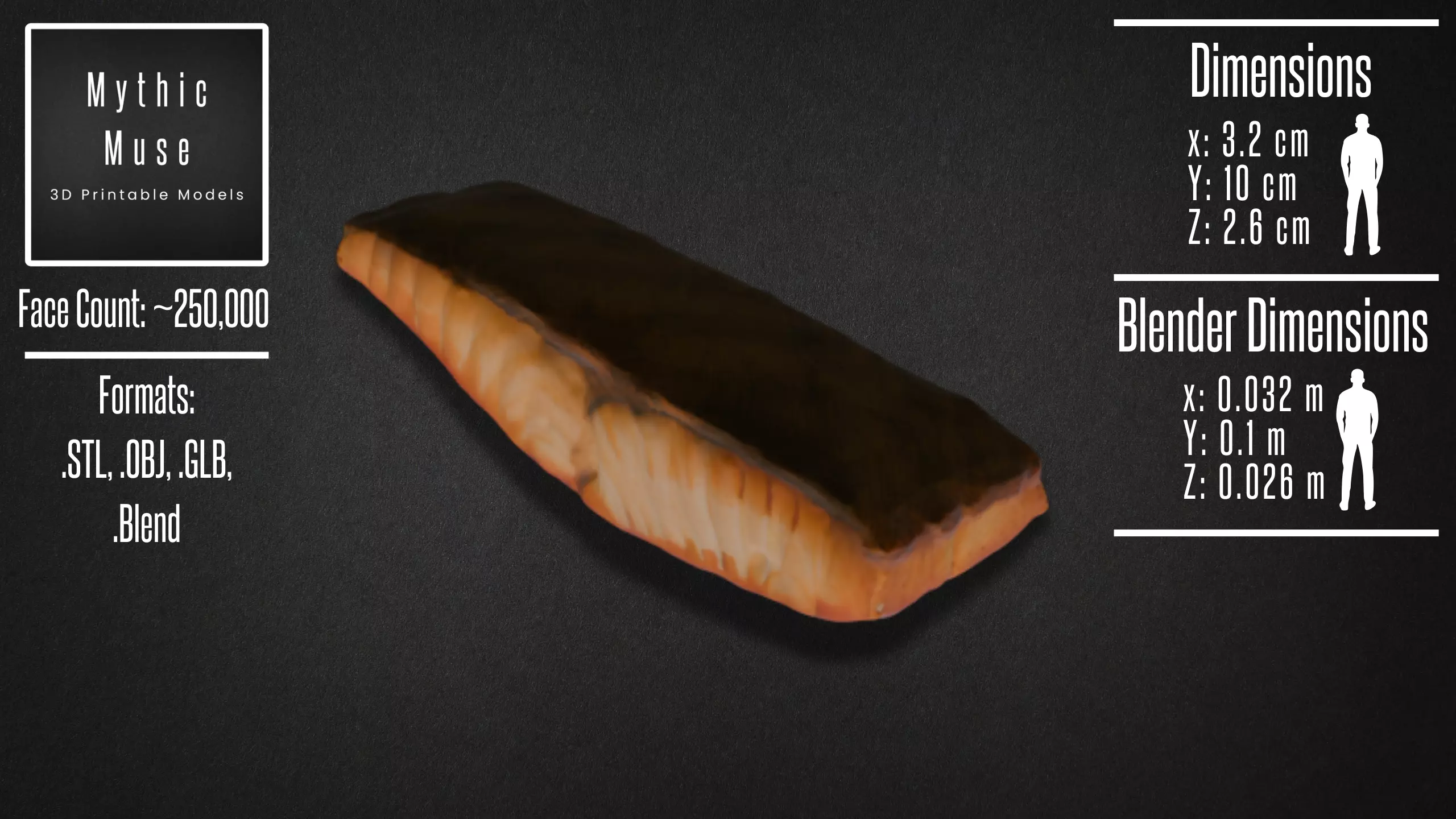 Realistic Grilled Salmon Fillet Model 3D model_5