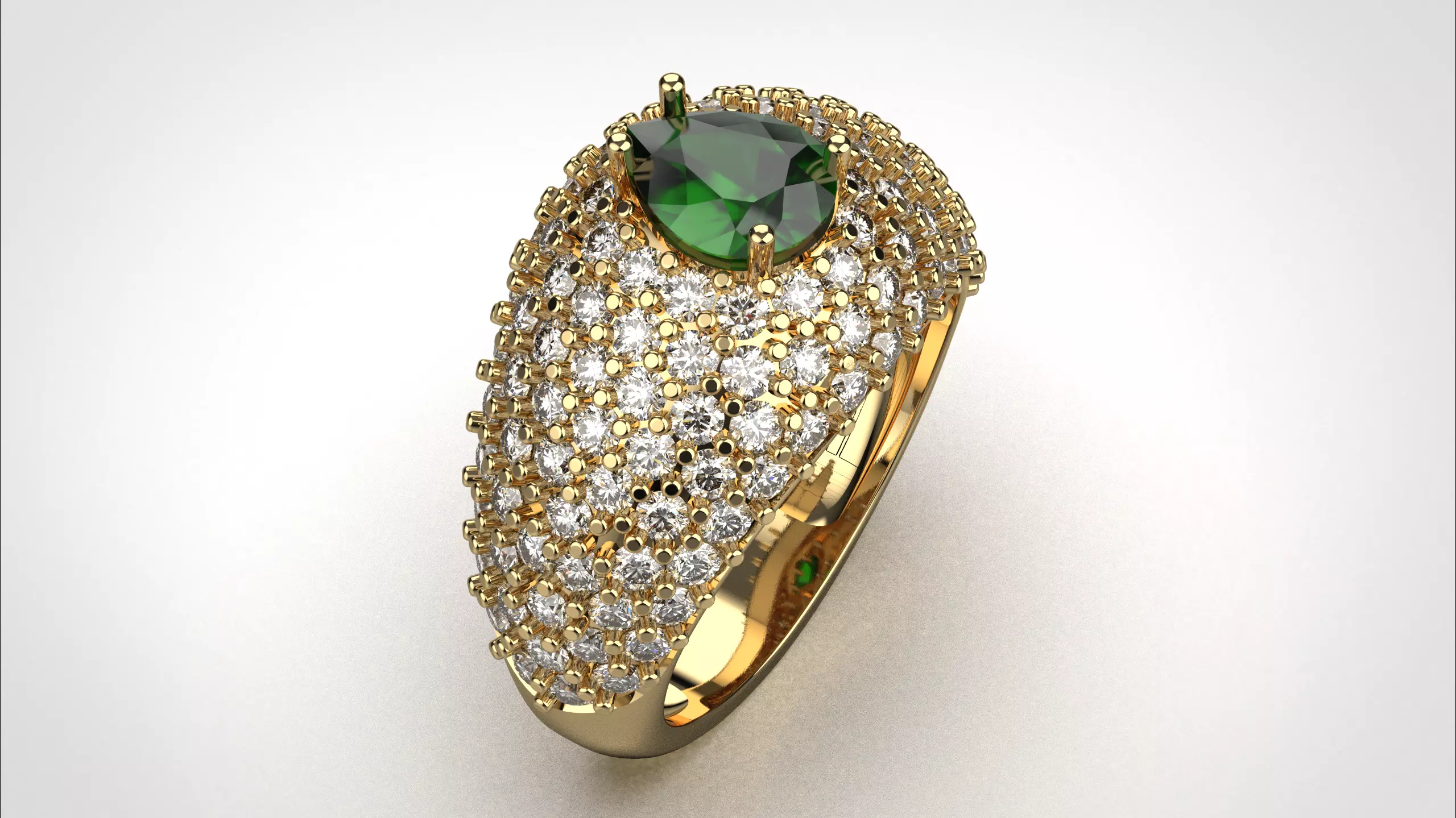 Pave ring stl obj 3D print model R159 3D print model 3D print model_14