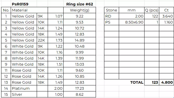 Pave ring stl obj 3D print model R159 3D print model 3D print model_7
