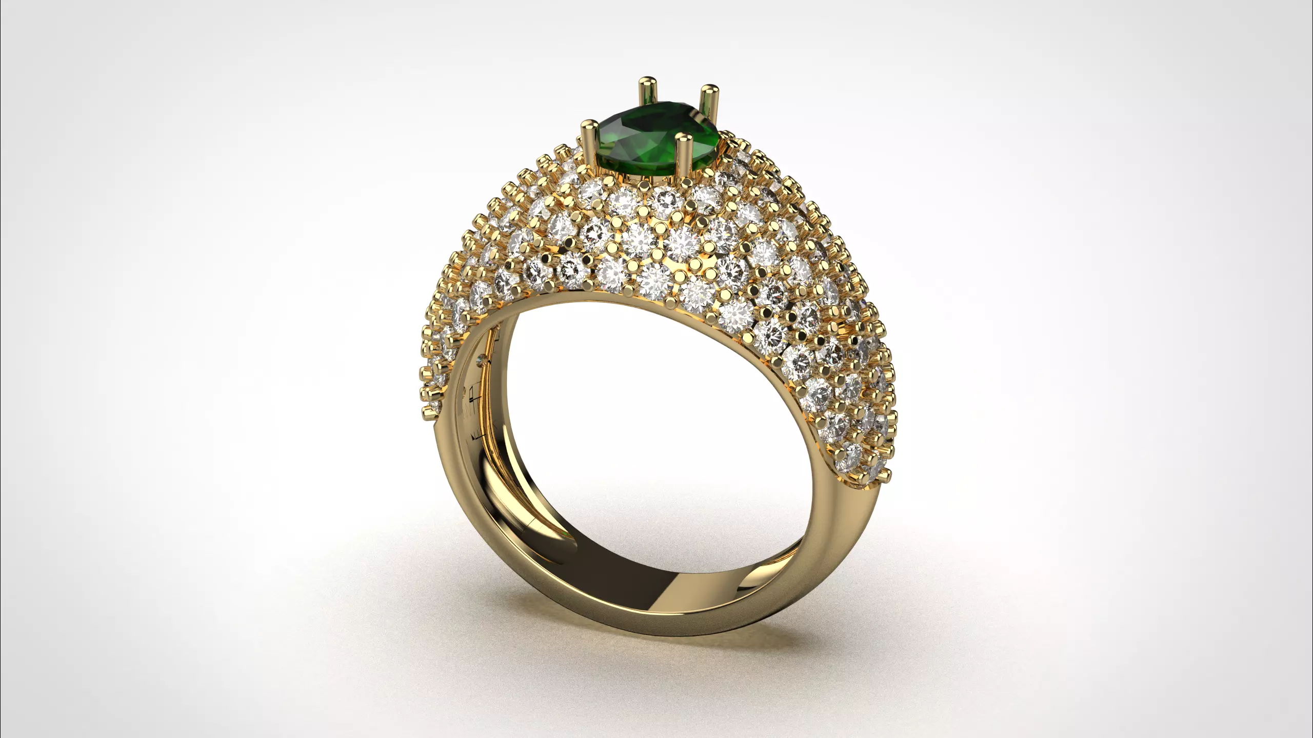 Pave ring stl obj 3D print model R159 3D print model 3D print model_12