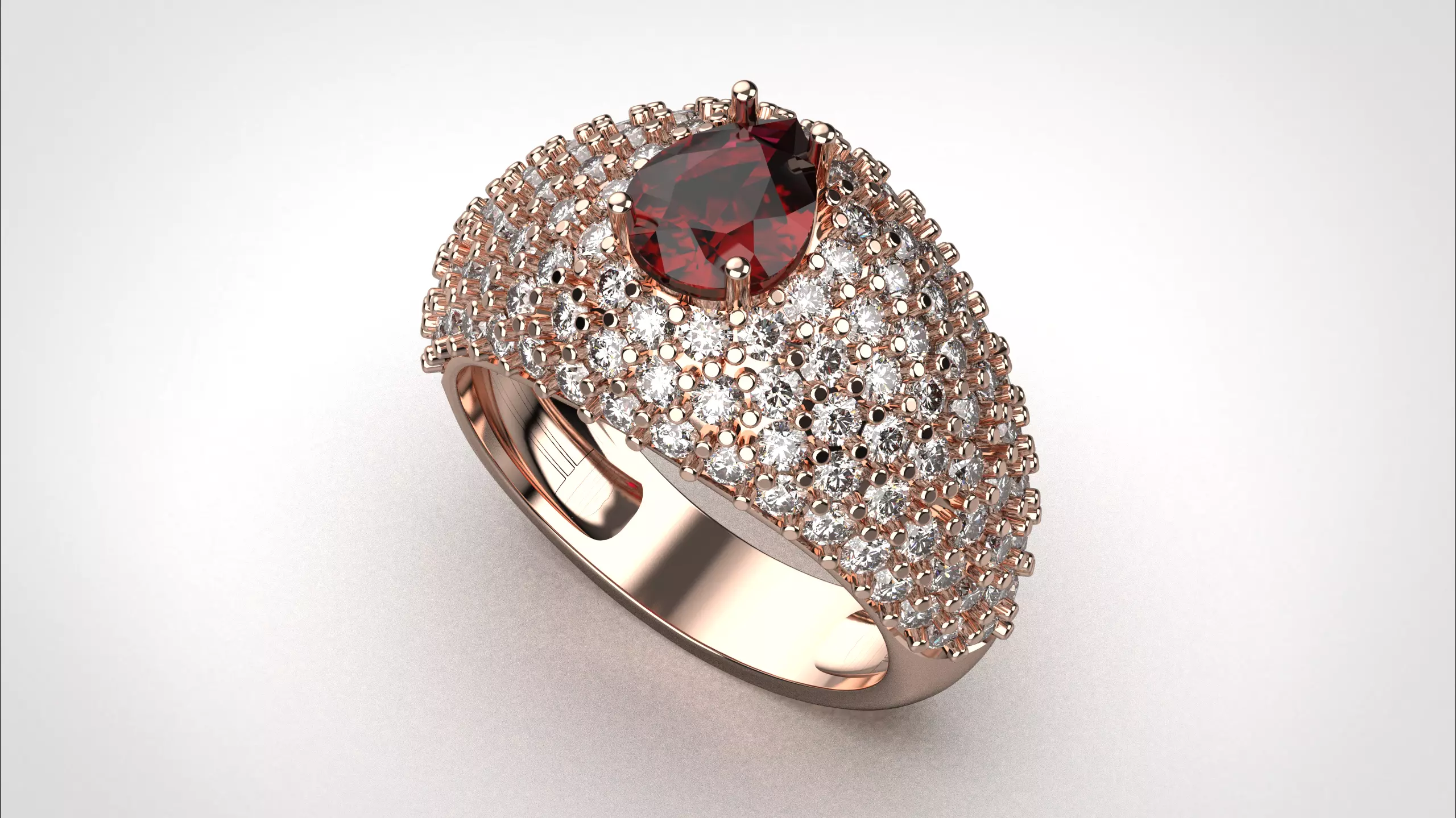 Pave ring stl obj 3D print model R159 3D print model 3D print model_15