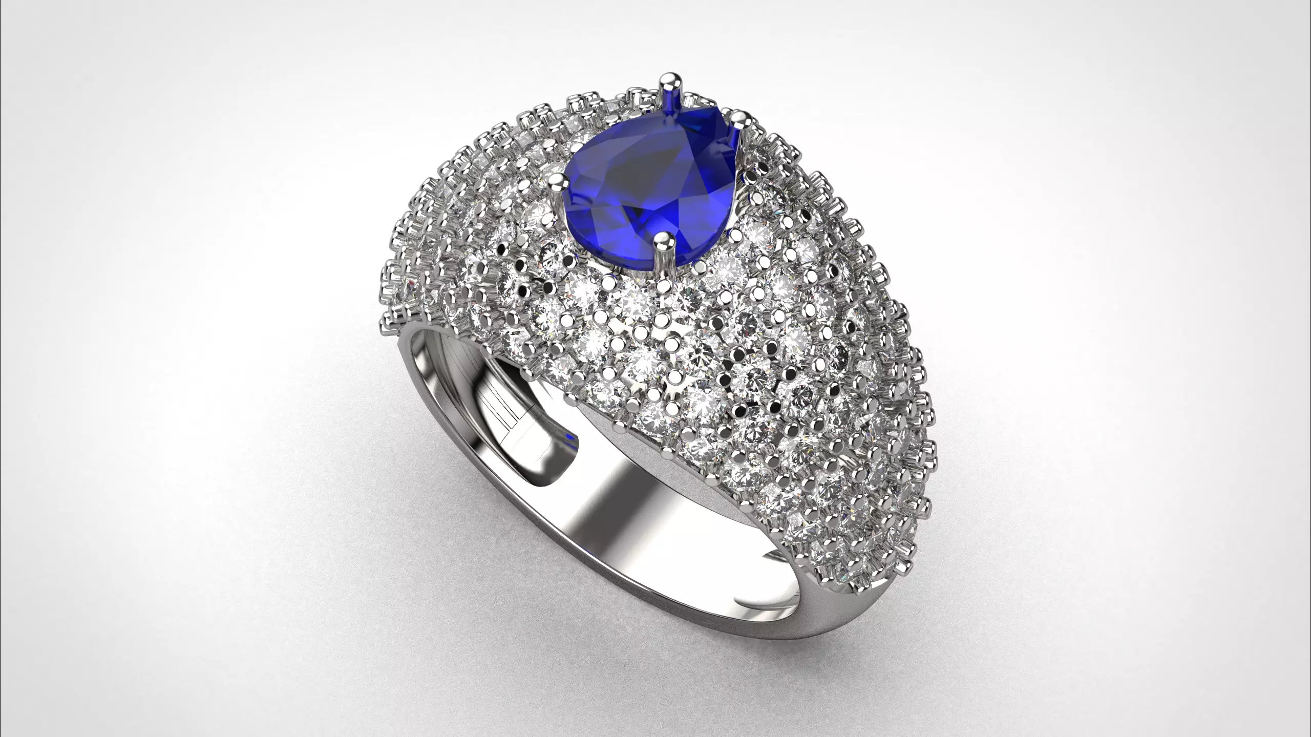 Pave ring stl obj 3D print model R159 3D print model 3D print model_0