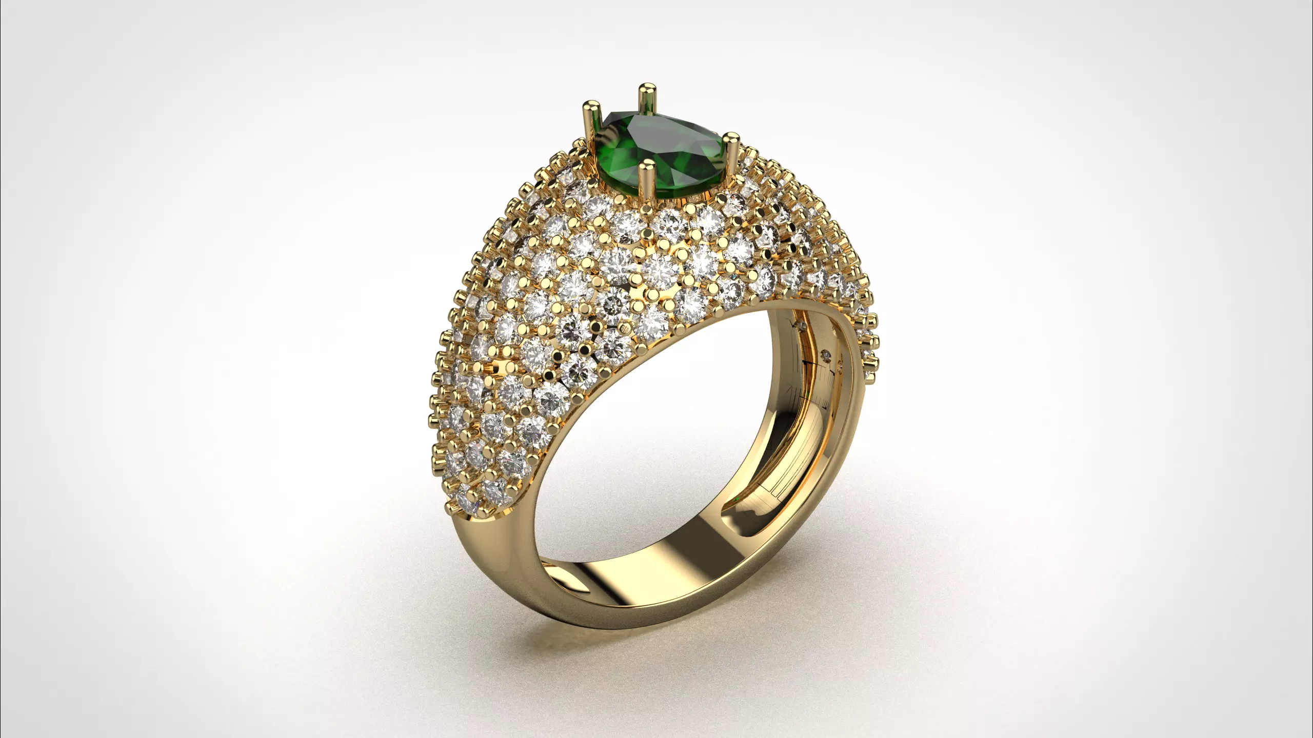 Pave ring stl obj 3D print model R159 3D print model 3D print model_9