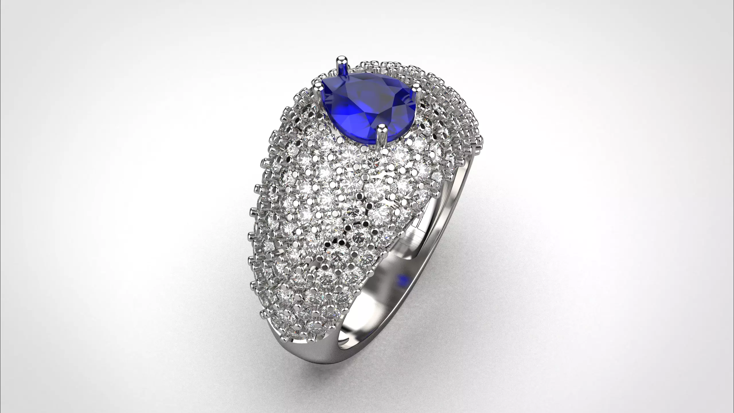 Pave ring stl obj 3D print model R159 3D print model 3D print model_6