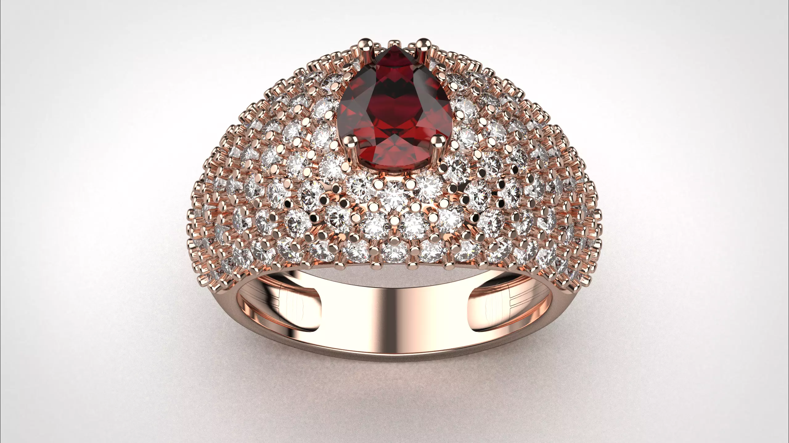 Pave ring stl obj 3D print model R159 3D print model 3D print model_17